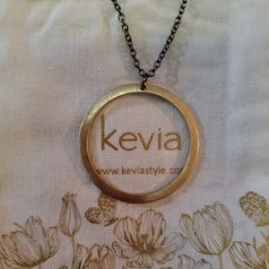 Kevia style circle pendant long necklace